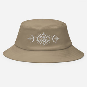 Moonflower Embroidered Old School Bucket Hat | Flexfit