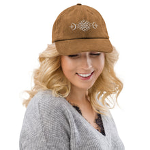Load image into Gallery viewer, Moonflower Embroidered Corduroy Hat | Beechfield
