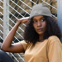 Load image into Gallery viewer, Spread Your Light Embroidered Organic Ribbed Beanie | Atlantis
