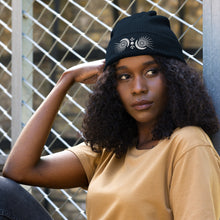 Load image into Gallery viewer, Spread Your Light Embroidered Organic Ribbed Beanie | Atlantis
