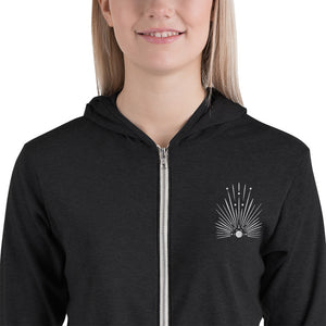 Shine From Within Embroidered Unisex zip Hoodie | Bella + Canvas